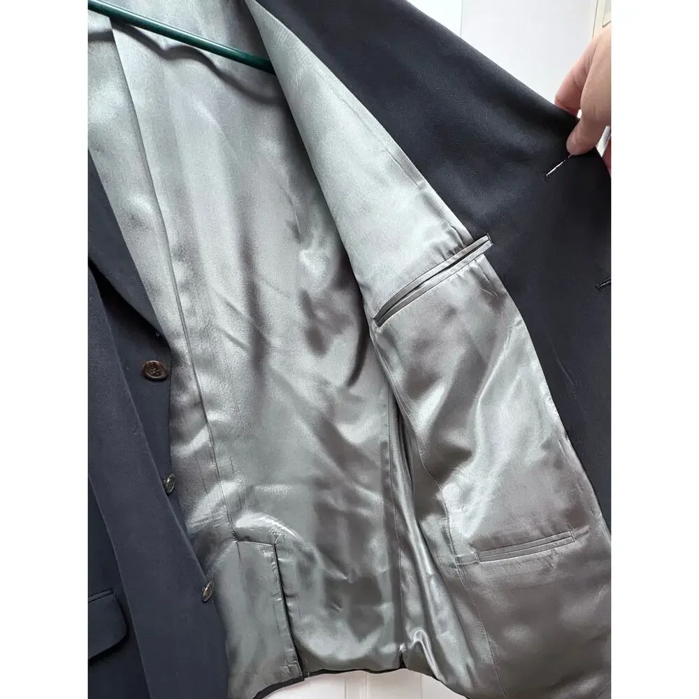 Bill Blass for Filenes Blazer, Black Silk 3 Button, Men's Size 42 S Vintage